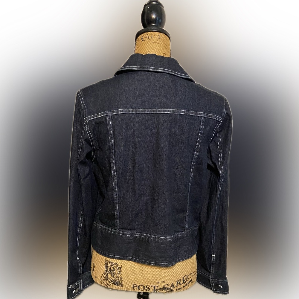 TAHARI Sz L Women's Black Denim Jacket - Picture 3 of 10